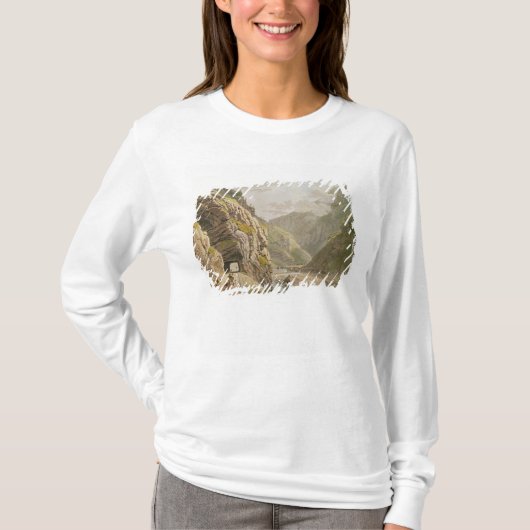 Uitzicht van de Galerie d'Algaby bij de Valais Bor T-shirt (Voorkant)