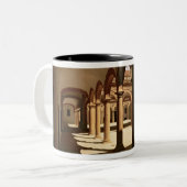 Uitzicht van de galerij tweekleurige koffiemok (Voorkant links)