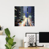 Uitzicht van de gebouwen van de financiële wijk ka poster (Thuiskantoor)