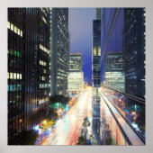 Uitzicht van de gebouwen van de financiële wijk ka poster (Voorkant)