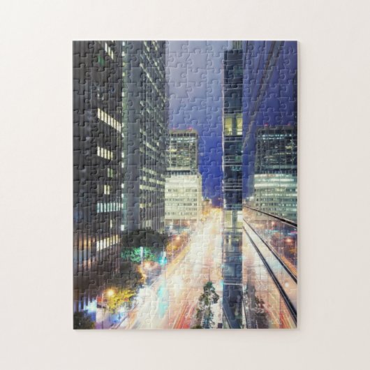 Uitzicht van de gebouwen van het financiële distri legpuzzel (Verticaal)