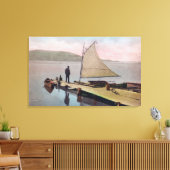 Uitzicht van de gedockte zeilboot bij het Utah Lak Canvas Afdruk (Insitu (Woonkamer))