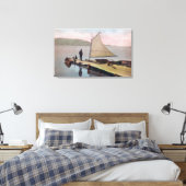 Uitzicht van de gedockte zeilboot bij het Utah Lak Canvas Afdruk (Insitu (Slaapkamer))
