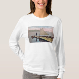 Uitzicht van de gedockte zeilboot bij het Utah Lak T-shirt