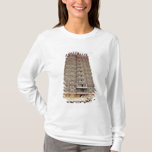 Uitzicht van de gekaarde buitenkant van het zuid-g t-shirt (Voorkant)