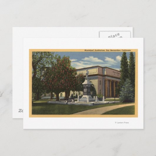 Uitzicht van de gemeenteraad van Auditorium Briefkaart (Voorkant / Achterkant)