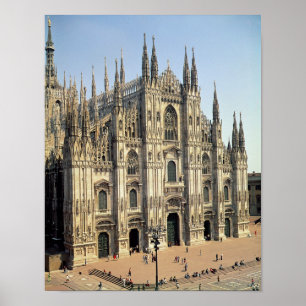 Uitzicht van de gevel, begonnen 1386 poster