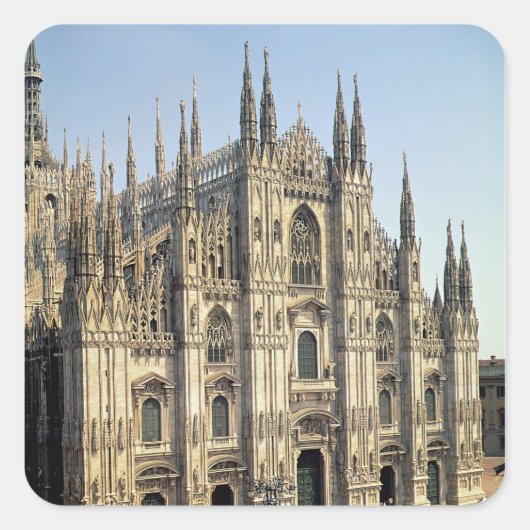 Uitzicht van de gevel, begonnen 1386 vierkante sticker (Voorkant)