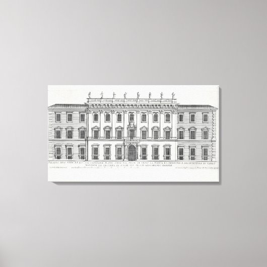 Uitzicht van de gevel van Palazzo Chigi, Rome, aan Canvas Afdruk (Voorkant)