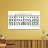 Uitzicht van de gevel van Palazzo Chigi, Rome, aan Canvas Afdruk (Insitu (Woonkamer))