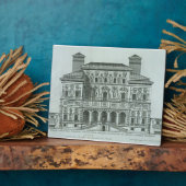 Uitzicht van de gevel van Villa Borghese, Rome (en Fotoplaat (Zijkant)