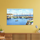 Uitzicht van de Geviste vloot in de haven Canvas Afdruk (Insitu (Woonkamer))