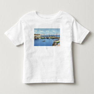 Uitzicht van de Geviste vloot in de haven Kinder Shirts