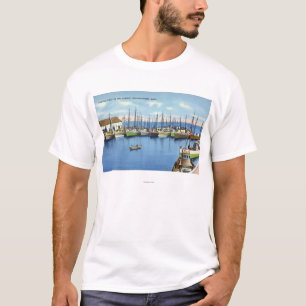 Uitzicht van de Geviste vloot in de haven T-shirt