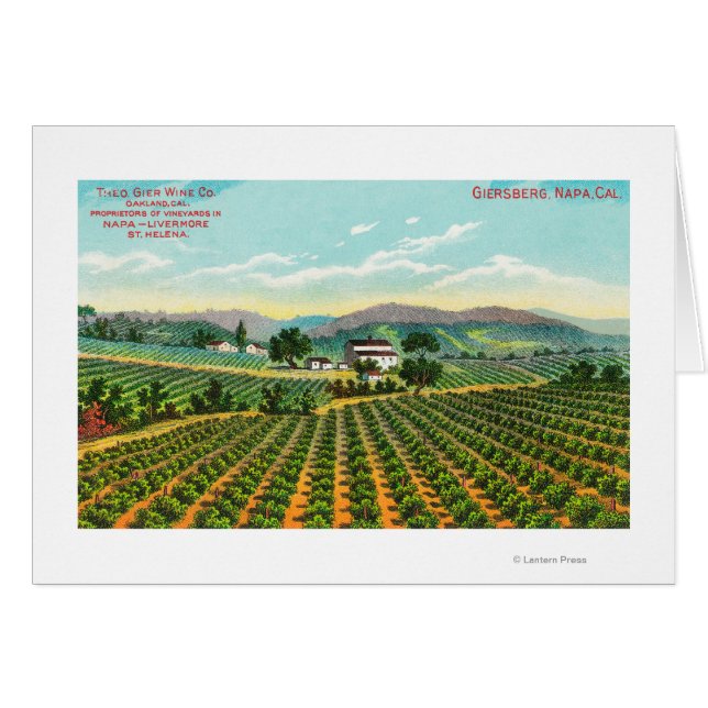Uitzicht van de giersberg-wijngaard Napa, CA (Voorkant Horizontaal)