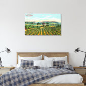 Uitzicht van de giersberg-wijngaard Napa, CA Canvas Afdruk (Insitu (Slaapkamer))