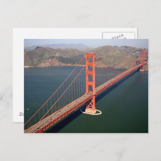 Uitzicht van de Golden Gate Bridge in de 2 Briefkaart (Voorkant / Achterkant)