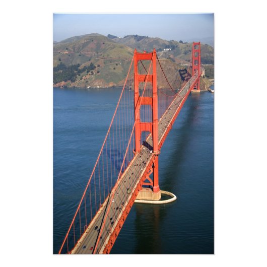 Uitzicht van de Golden Gate Bridge in de lucht Foto Afdruk (Voorkant)