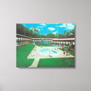 Uitzicht van de Golden T-shirt Resort Pool Canvas Afdruk