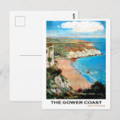 Uitzicht van de Gower-kust, zuidwales Briefkaart (Voorkant / Achterkant)