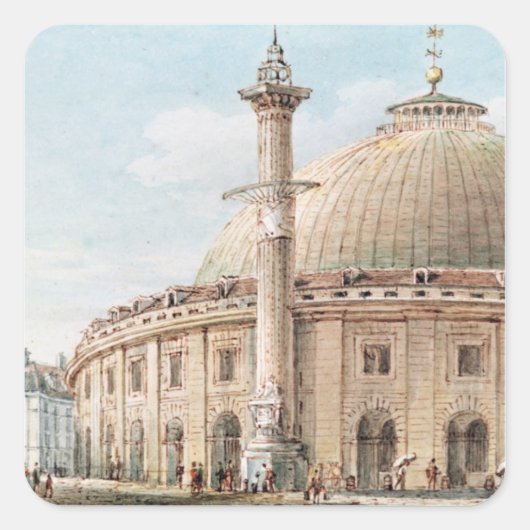 Uitzicht van de graanmarkt vierkante sticker (Voorkant)