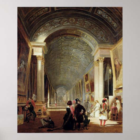 Uitzicht van de Grande Galerie van het Louvre, 184 Poster (Voorkant)