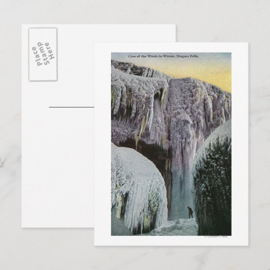Uitzicht van de grot van de winden in de winter briefkaart (Voorkant / Achterkant)