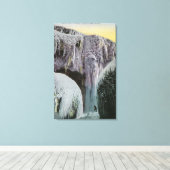 Uitzicht van de grot van de winden in de winter canvas afdruk (Insitu (Houten vloer))