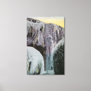Uitzicht van de grot van de winden in de winter canvas afdruk