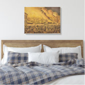 Uitzicht van de grote brand van Chicago Canvas Afdruk (Insitu (Slaapkamer))