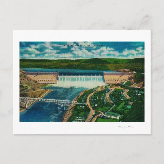 Uitzicht van de grote coulee briefkaart (Voorkant)