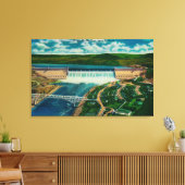 Uitzicht van de grote coulee canvas afdruk (Insitu (Woonkamer))