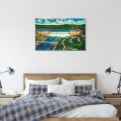 Uitzicht van de grote coulee canvas afdruk (Insitu (Slaapkamer))