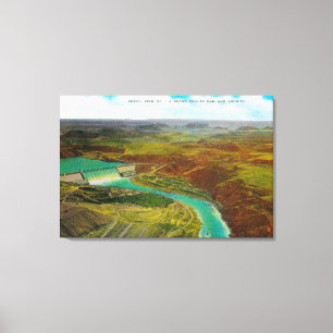 Uitzicht van de grote coulee canvas afdruk