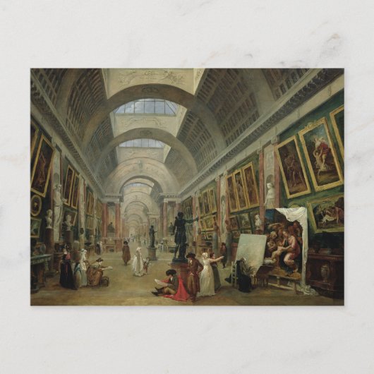 Uitzicht van de Grote Galerij van het Louvre, 1796 Briefkaart (Voorkant)