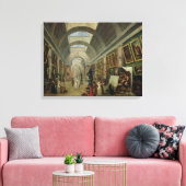 Uitzicht van de Grote Galerij van het Louvre, 1796 Canvas Afdruk (Insitu (Woonkamer))