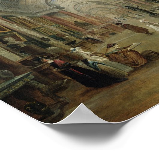 Uitzicht van de Grote Galerij van het Louvre, 1796 Poster (Hoek)