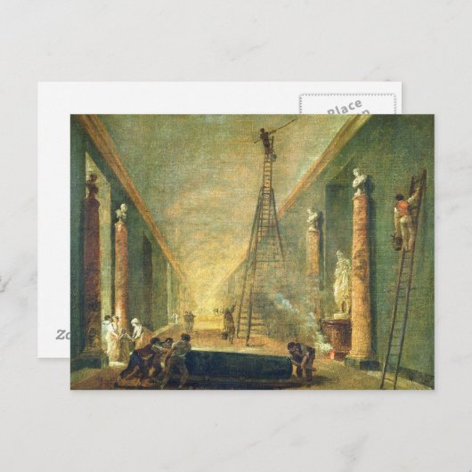 Uitzicht van de Grote Galerij van het Louvre Briefkaart (Voorkant / Achterkant)