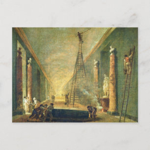 Uitzicht van de Grote Galerij van het Louvre Briefkaart