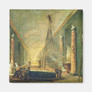 Uitzicht van de Grote Galerij van het Louvre Magneet