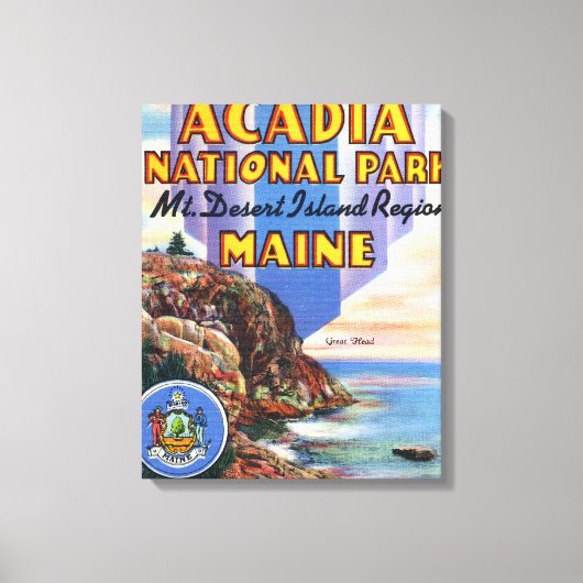 Uitzicht van de Grote Meren en de Maine Seal Canvas Afdruk (Voorkant)