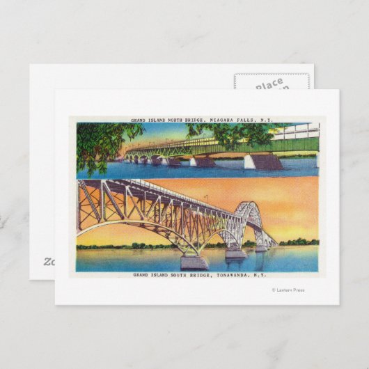 Uitzicht van de Grote Meren Noord- en Zuidbruggen Briefkaart (Voorkant / Achterkant)