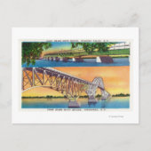 Uitzicht van de Grote Meren Noord- en Zuidbruggen Briefkaart (Voorkant)