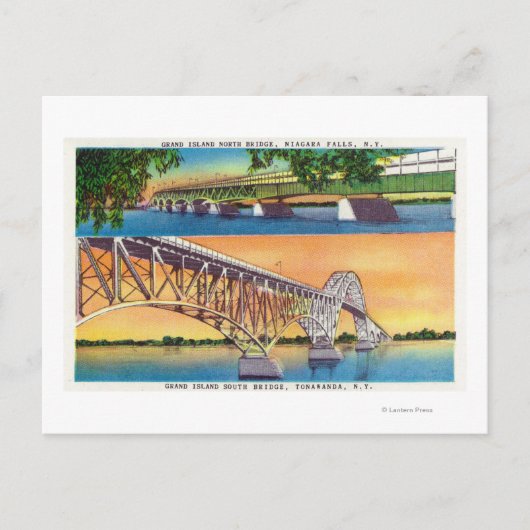 Uitzicht van de Grote Meren Noord- en Zuidbruggen Briefkaart (Voorkant)