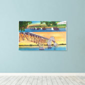Uitzicht van de Grote Meren Noord- en Zuidbruggen Canvas Afdruk (Insitu (Houten vloer))