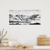 Uitzicht van de Grote Muur aan de zijkant Poster (Keuken)