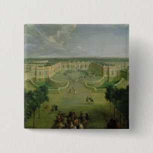 Uitzicht van de Grote Trianon, 1722 Vierkante Button 5,1 Cm