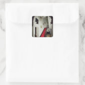 Uitzicht van de hal en trap vierkante sticker (Tas)