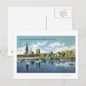 Uitzicht van de Hartfort Skyline in de Connecticut Briefkaart (Voorkant / Achterkant)