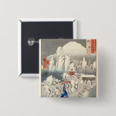 Uitzicht van de Haruna op de sneeuw Vierkante Button 5,1 Cm (Voorkant /achterkant)